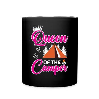 Queen Of The Camper Camping Caravane de plein air - Mug uni - noir - Devant