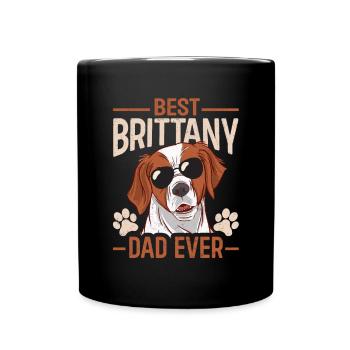 French Brittany Spaniel Epagneul Breton Geschenk - Tasse einfarbig - Schwarz - Vorne