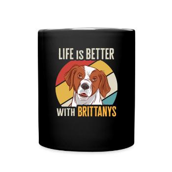 French Brittany Spaniel Epagneul Breton Gift - Full Colour Mug - black - Front