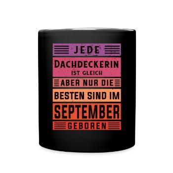 Handwerker Geburtstag September geboren - Tasse einfarbig - Schwarz - Vorne