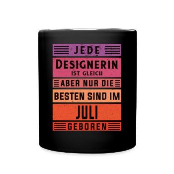 Illustrator Geburtstag Juli geboren Designerin - Tasse einfarbig - Schwarz - Vorne