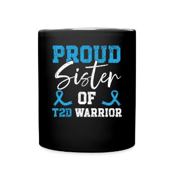 Fière sœur d’un guerrier du DT2 Sensibilisation au diabète - Mug uni - noir - Devant