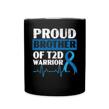 Fier frère d’un guerrier du DT2 Sensibilisation au diabète - Mug uni - noir - Devant