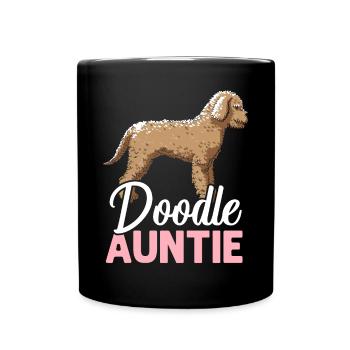 Doodle Auntie Goldendoodle Dog Lover Puppy Paw - Full Colour Mug - black - Front