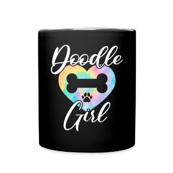 Doodle Fille Goldendoodle Chien Amant Puppy Paw Love - Mug uni - noir - Devant