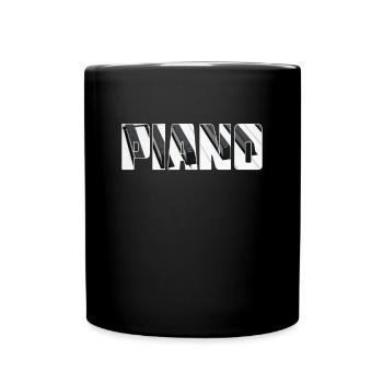 Klavier - Tasse einfarbig - Schwarz - Vorne