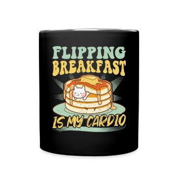 Flipping Breakfast est ma machine à crêpes cardio - Mug uni - noir - Devant