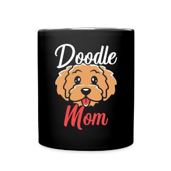 Doodle Mom Goldendoodle Dog Lover Puppy Paw Love - Full Colour Mug - black - Front