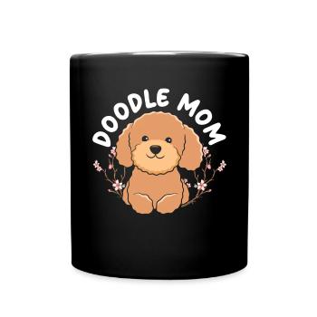 Doodle Mom Goldendoodle Dog Lover Puppy Paw Love - Full Colour Mug - black - Front