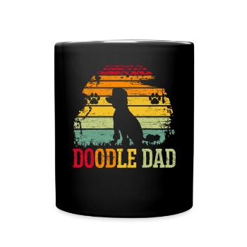 Doodle Papa Goldendoodle Chien Amant Puppy Paw Love - Mug uni - noir - Devant
