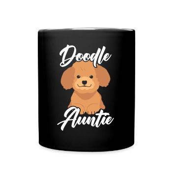 Doodle Auntie Goldendoodle Dog Lover Puppy Paw - Full Colour Mug - black - Front