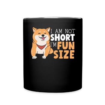 Ich bin nicht klein Ich bin lustig Größe Shiba Inu Japanischer Hund - Tasse einfarbig - Schwarz - Vorne