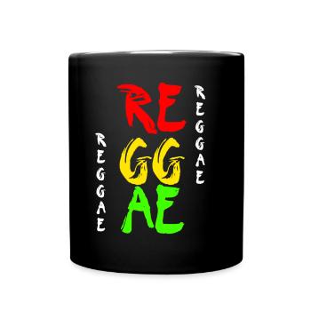 Reggae Japanese Style Music Jamaica Rasta - Full Colour Mug - black - Front