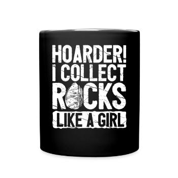 Drôle de fille de chasse aux rochers - Mug uni - noir - Devant