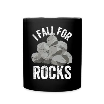 Drôle de géologue à la chasse aux pierres - Mug uni - noir - Devant