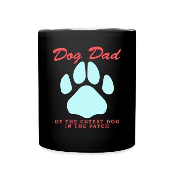 Hunde Dad Herrchen Hundebesitzer Geschenk - Tasse einfarbig - Schwarz - Vorne