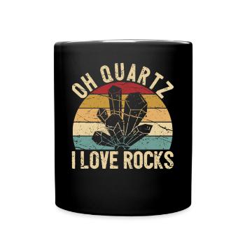Drôle de géologue à la chasse aux pierres - Mug uni - noir - Devant