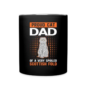 Scottish Fold-eared Cat Dad Cat Daddy Gift - Mug uni - noir - Devant