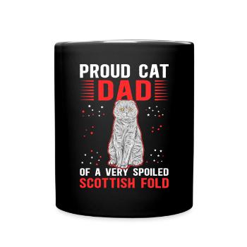Écossais Chat à oreilles pliantes Papa Chat Cadeau - Mug uni - noir - Devant