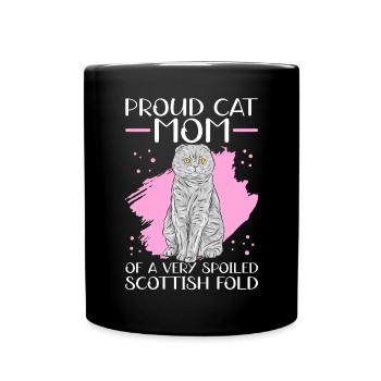 Écossais Chat à oreilles pliantes Maman Cat Maman Cadeau - Mug uni - noir - Devant