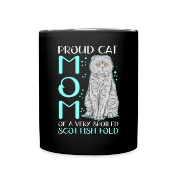Écossais Chat à oreilles pliantes Maman Cat Cadeau - Mug uni - noir - Devant