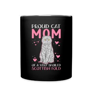 Écossais Chat à oreilles pliantes Maman Cat Cadeau - Mug uni - noir - Devant