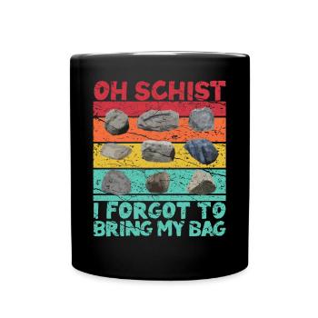 Drôle de géologue à la chasse aux pierres - Mug uni - noir - Devant