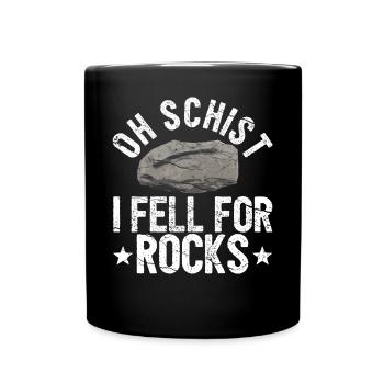 Drôle de géologue à la chasse aux pierres - Mug uni - noir - Devant