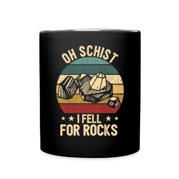 Drôle de géologue à la chasse aux pierres - Mug uni - noir - Devant