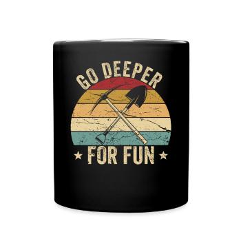 Drôle de géologue à la chasse aux pierres - Mug uni - noir - Devant