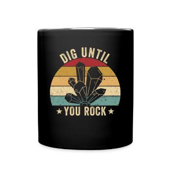 Drôle de géologue à la chasse aux pierres - Mug uni - noir - Devant