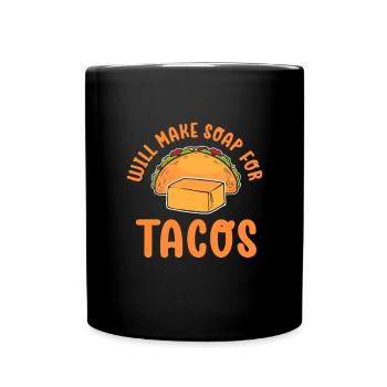 Fera des savons pour les tacos. Production de savon - Mug uni - noir - Devant