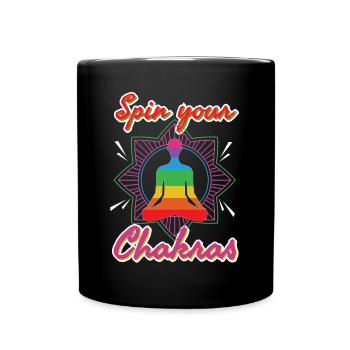 Spin Your Chakras - Full Colour Mug - black - Front