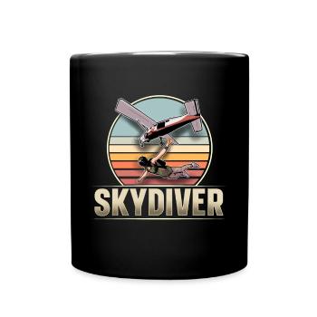 Skydiving Parachuting Parachute - Full Colour Mug - black - Front