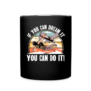 Skydiving Parachuting Parachute - Full Colour Mug - black - Front