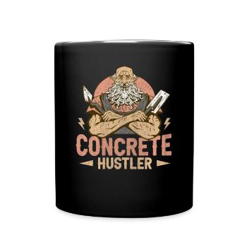 Concrete Hustler Betonbauer - Tasse einfarbig - Schwarz - Vorne