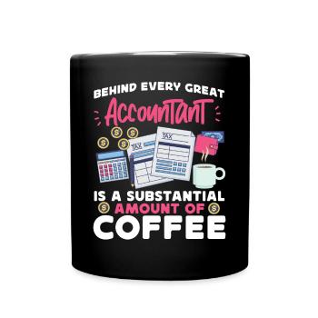 Accountant Bookkeeper Accounting - Full Colour Mug - black - Front