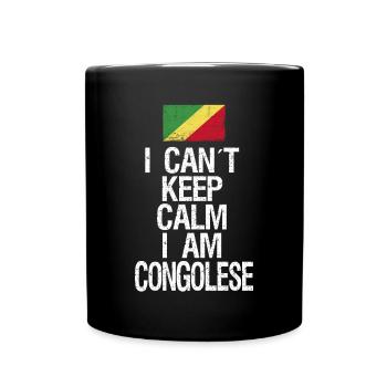 I can not Keep Calm I am Kongolese - Tasse einfarbig - Schwarz - Vorne