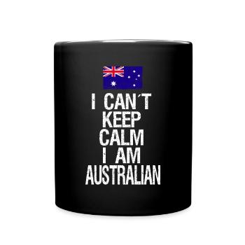 I can not Keep Calm I am Australier - Tasse einfarbig - Schwarz - Vorne