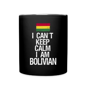 Je ne peux pas rester calme Je suis bolivien - Mug uni - noir - Devant