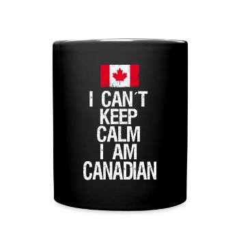 Je ne peux pas rester calme Je suis Canadien - Mug uni - noir - Devant