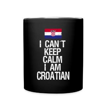 Je ne peux pas rester calme Je suis croate - Mug uni - noir - Devant
