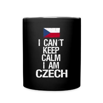 Je ne peux pas garder mon calme I au tchèque - Mug uni - noir - Devant