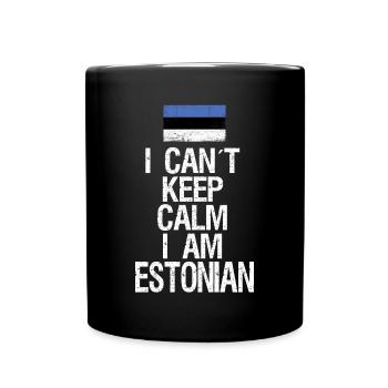 Je ne peux pas rester calme Je suis estonien - Mug uni - noir - Devant
