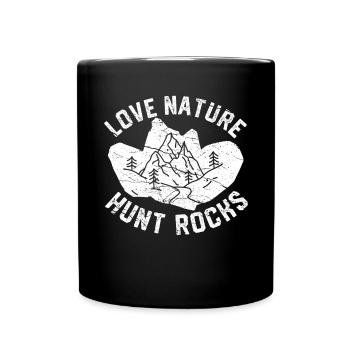 Drôle de géologue à la chasse aux pierres - Mug uni - noir - Devant