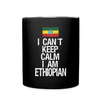 I can not Keep Calm I am Ethiopian - Full Colour Mug - black - Front