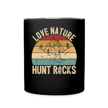 Drôle de géologue à la chasse aux pierres - Mug uni - noir - Devant