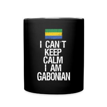 I can not Keep Calm I am Gabonese - Full Colour Mug - black - Front