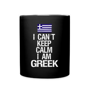 Je ne peux pas rester calme Je suis grec - Mug uni - noir - Devant