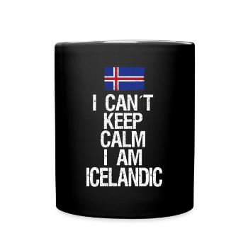 Je ne peux pas rester calme Je suis Islandais - Mug uni - noir - Devant